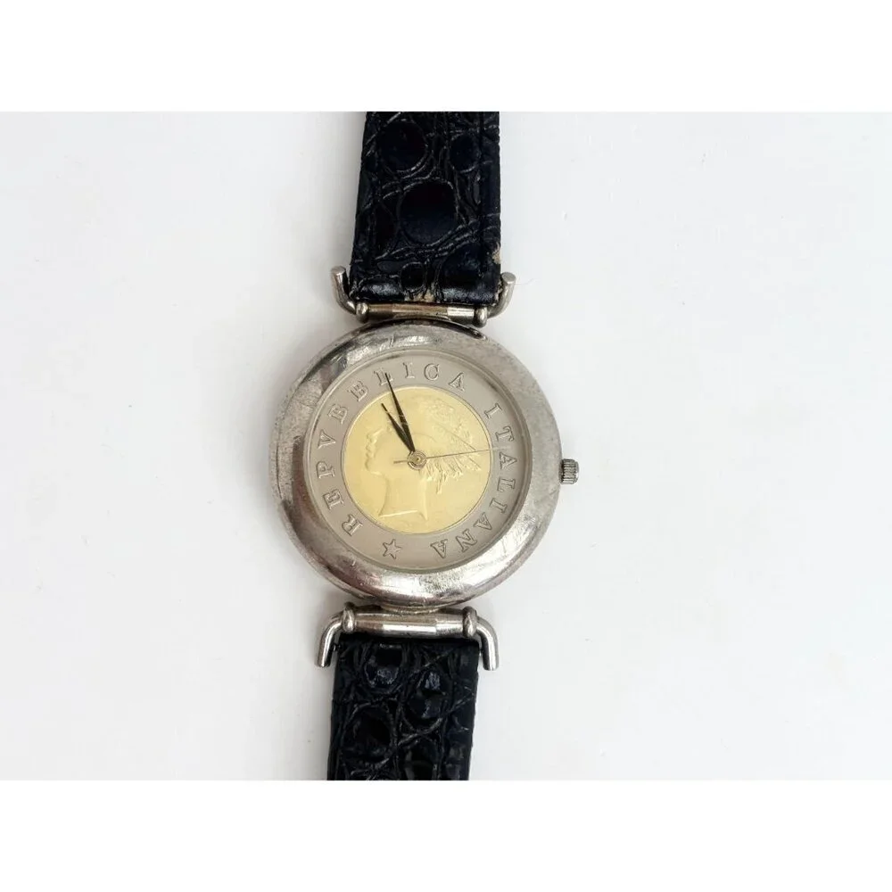 Republica Italiana Gold Coin Becora Vintage Women's Wristwatch - 25mm - WORKS!